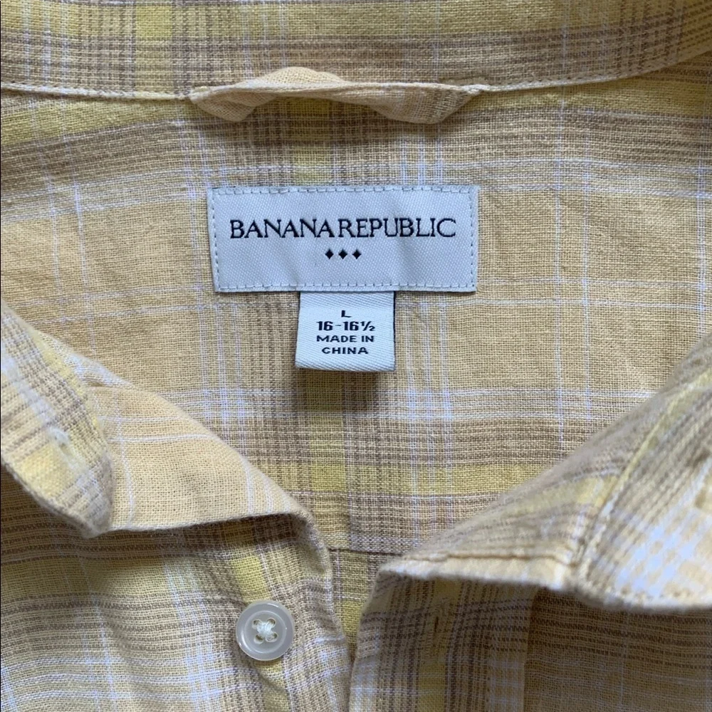 Banana Republic linen blend plaid shirt